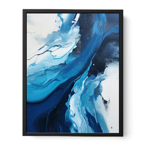 Blue Black Abstract Painting Canvas Print