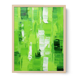 Abstract Green Knife Art Painting Streched canvas