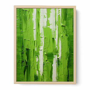 Green Knife Abstract Art Painting Streched canvas