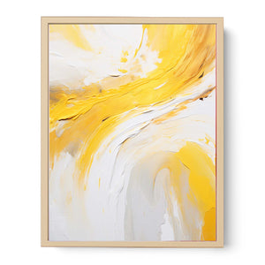 Yellow Abstract Art Strokes Painting Streched canvas
