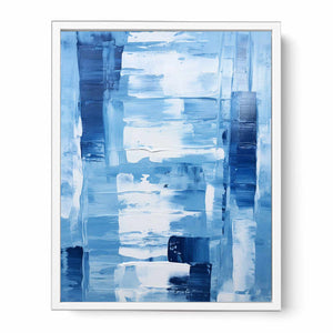 Blue Abstract Art Painting Framed Print
