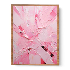 Pink Abstract Art Knife Painting Poster