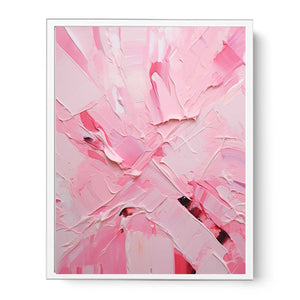 Pink Abstract Art Knife Painting Framed Print