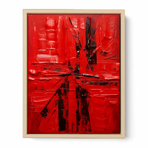 Red Abstract Knife Art Painting Streched canvas