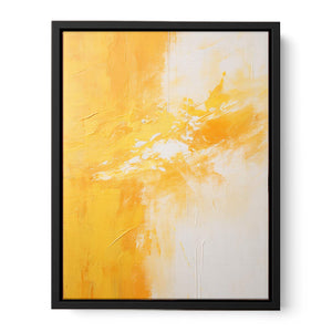 Yellow White Abstract Painting Canvas Print