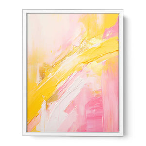 Abstract Pink And Yellow Painting Framed Print