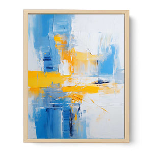 Blue Yellow Abstract Painting Streched canvas