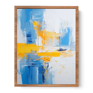 Blue Yellow Abstract Painting Poster