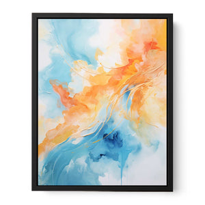 Blue Orange Abstract Painting Canvas Print
