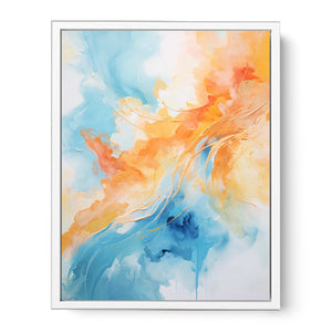 Blue Orange Abstract Painting Framed Print