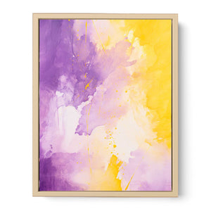 Yellow Purple Abstract Painting Streched canvas