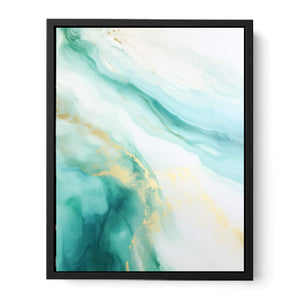 Sea Green Abstract Painting Canvas Print