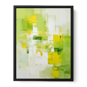 Green Yellow Abstract Painting Canvas Print