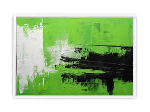 Green Black Abstract Painting Framed Print