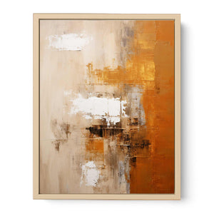 Green Orange Abstract Painting Streched canvas