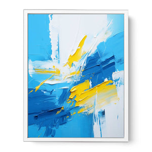 Yellow Blue Abstract Painting Framed Print