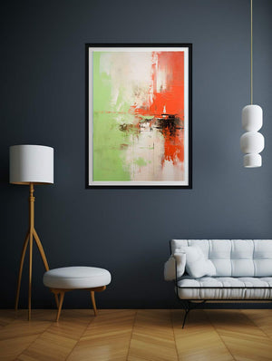 Abstract Painting Red Green Painting