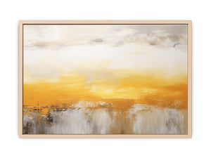 Abstract Yellow Brown Painting Streched canvas