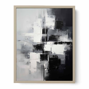 Black And Grey Abstract Painting Art Print