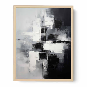 Black And Grey Abstract Painting Streched canvas