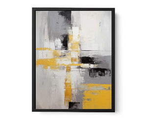 Abstract Painting Grey Yellow Canvas Print