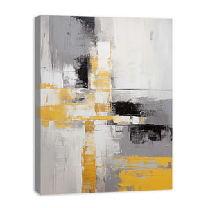 Abstract Painting Grey Yellow Painting