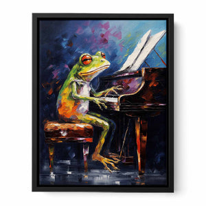 Frog Piano Modern Art Painting Canvas Print