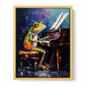 Frog Piano Modern Art Painting Streched canvas