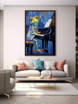 Frog Playing Piano Painting