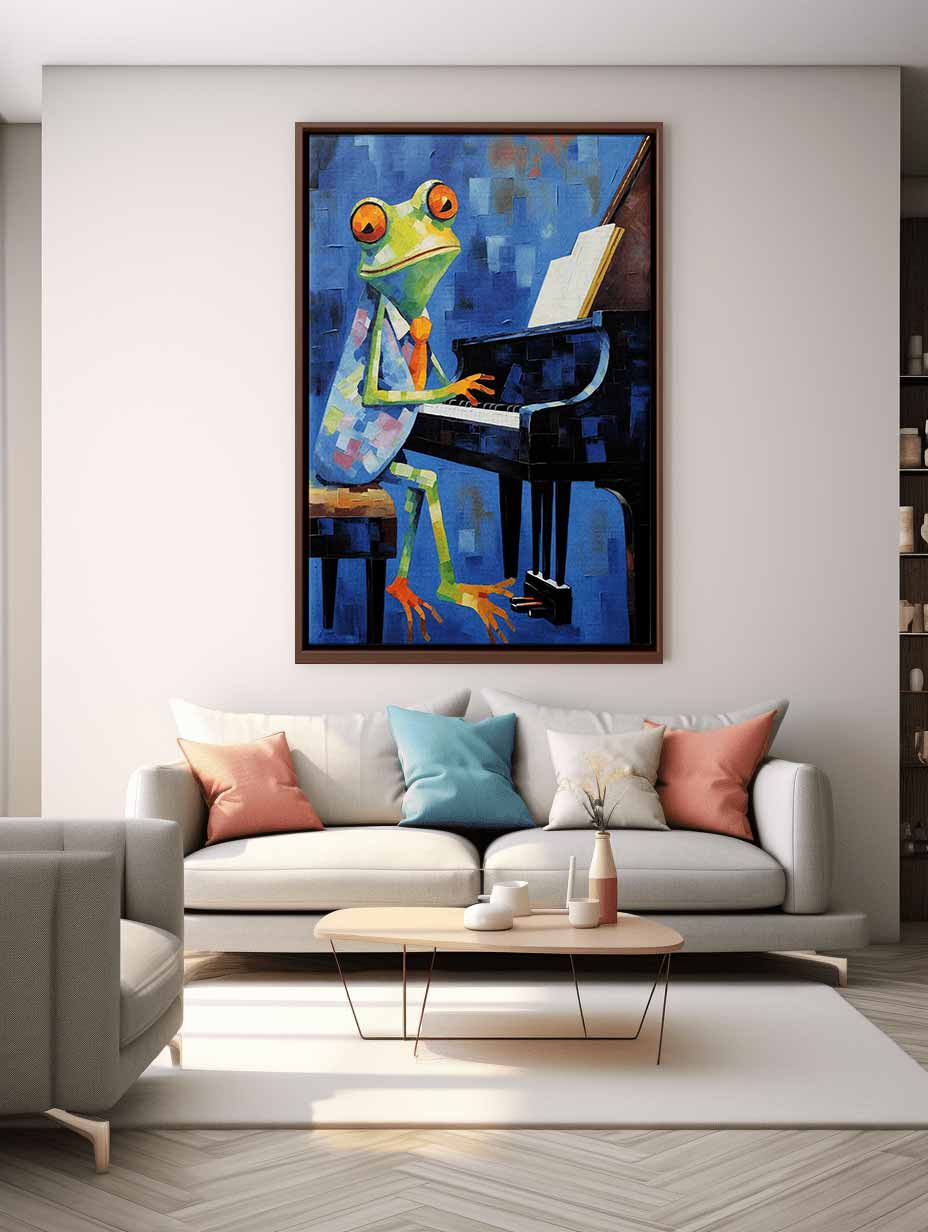 Frog Playing Piano Painting