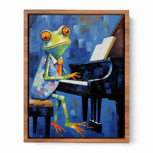 Frog Playing Piano Poster