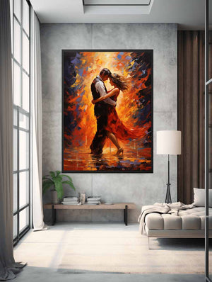 Kinetic Love: Dancing Couple Streched canvas