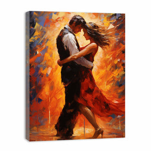 Kinetic Love: Dancing Couple Painting