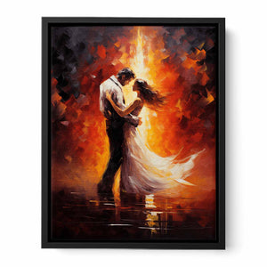 Abstract Couple Dancing Art Canvas Print