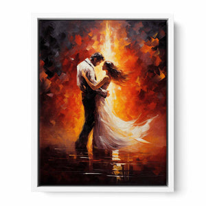 Abstract Couple Dancing Art Framed Print