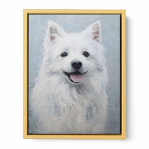 White Dog Streched canvas