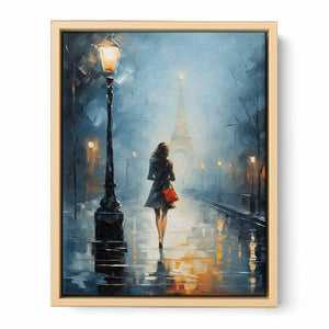 Girl Street Light Modern Painting Art Print