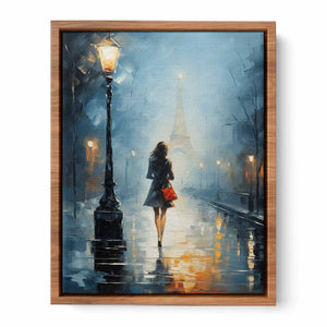 Girl Street Light Modern Painting Poster