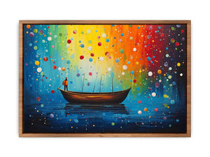 Boat Bubbles Modern Art Painting Poster