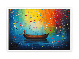 Boat Bubbles Modern Art Painting Framed Print