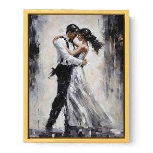 Black And White Couple Dance Modern Painting Streched canvas
