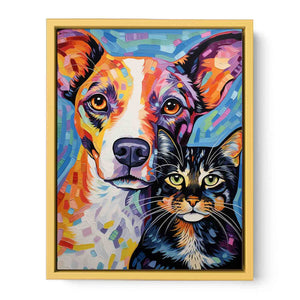 Cat Dog Streched canvas