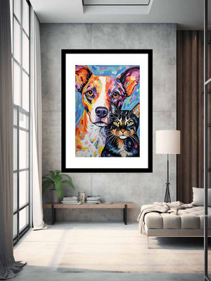 Cat Dog Painting