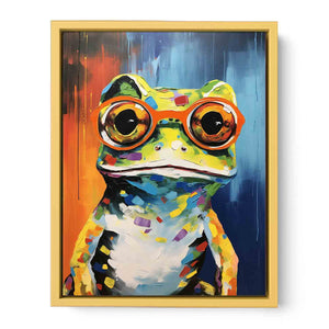 Frog With Glasses Painting Streched canvas
