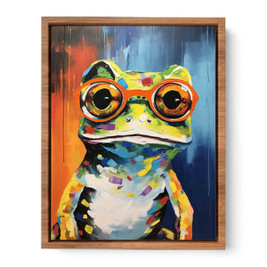Frog With Glasses Painting Poster