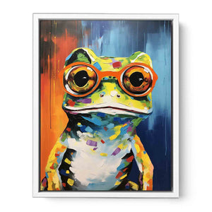 Frog With Glasses Painting Framed Print