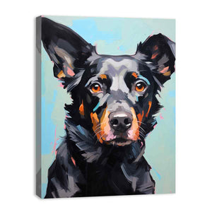 Modern Black Dog Painting