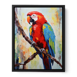 Red Parrot Modern Art Painting Canvas Print
