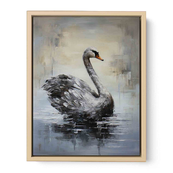 Modern Art Painting Grey Bird  Framed Print