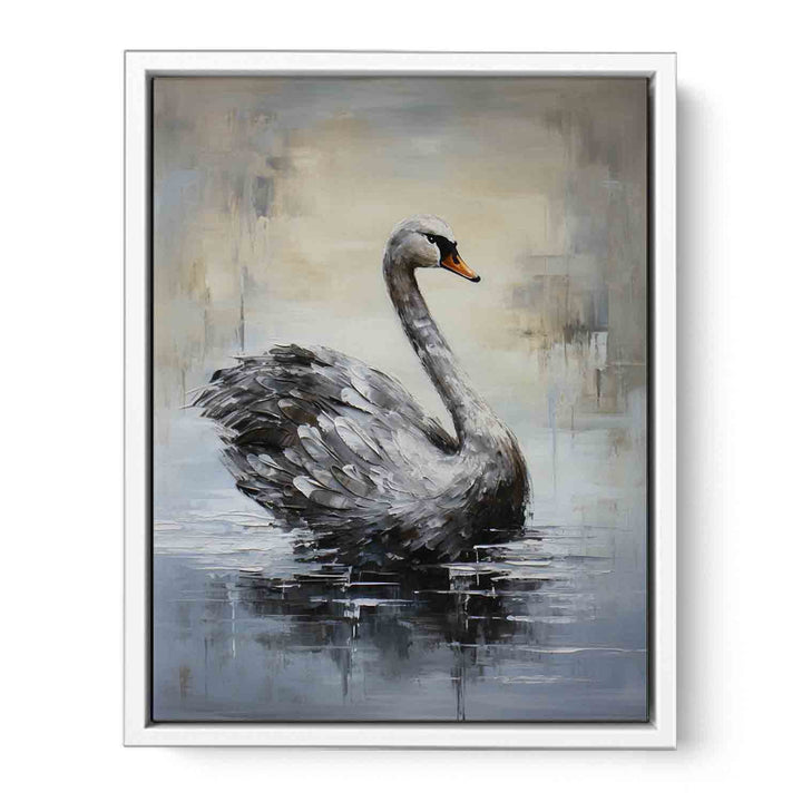 Modern Art Painting Grey Bird  Canvas Print